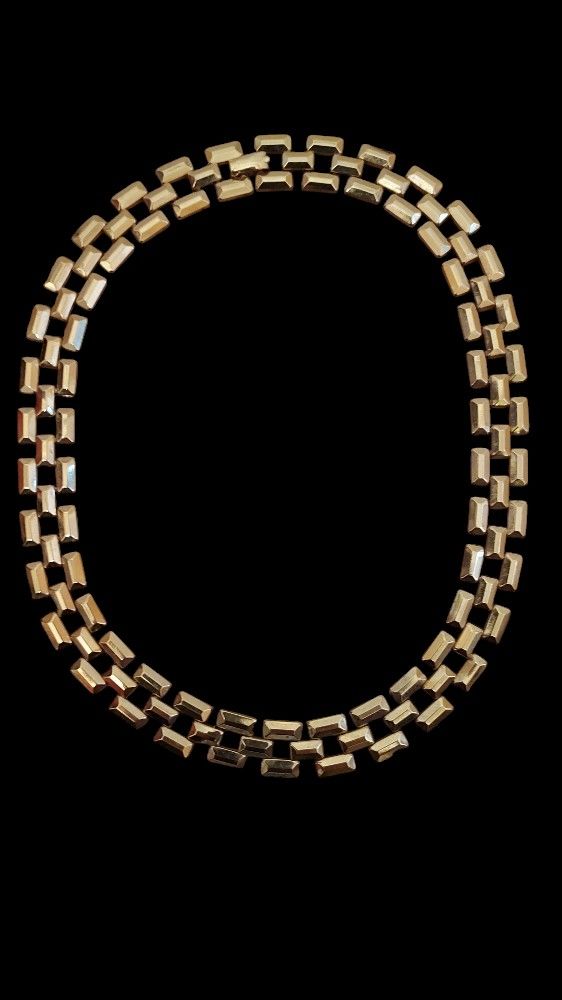 Vintage Avon 1985 Choker Bold Links Necklace Gold Tone 18”