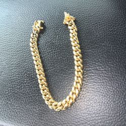 8mm 18k Gold Cuban Link Bracelet