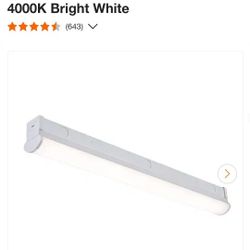 2 ft LED Garage Workshop Ceiling Strip Light Fixture Shop Light Hardwire 1800 Lumens 4000K Bright White