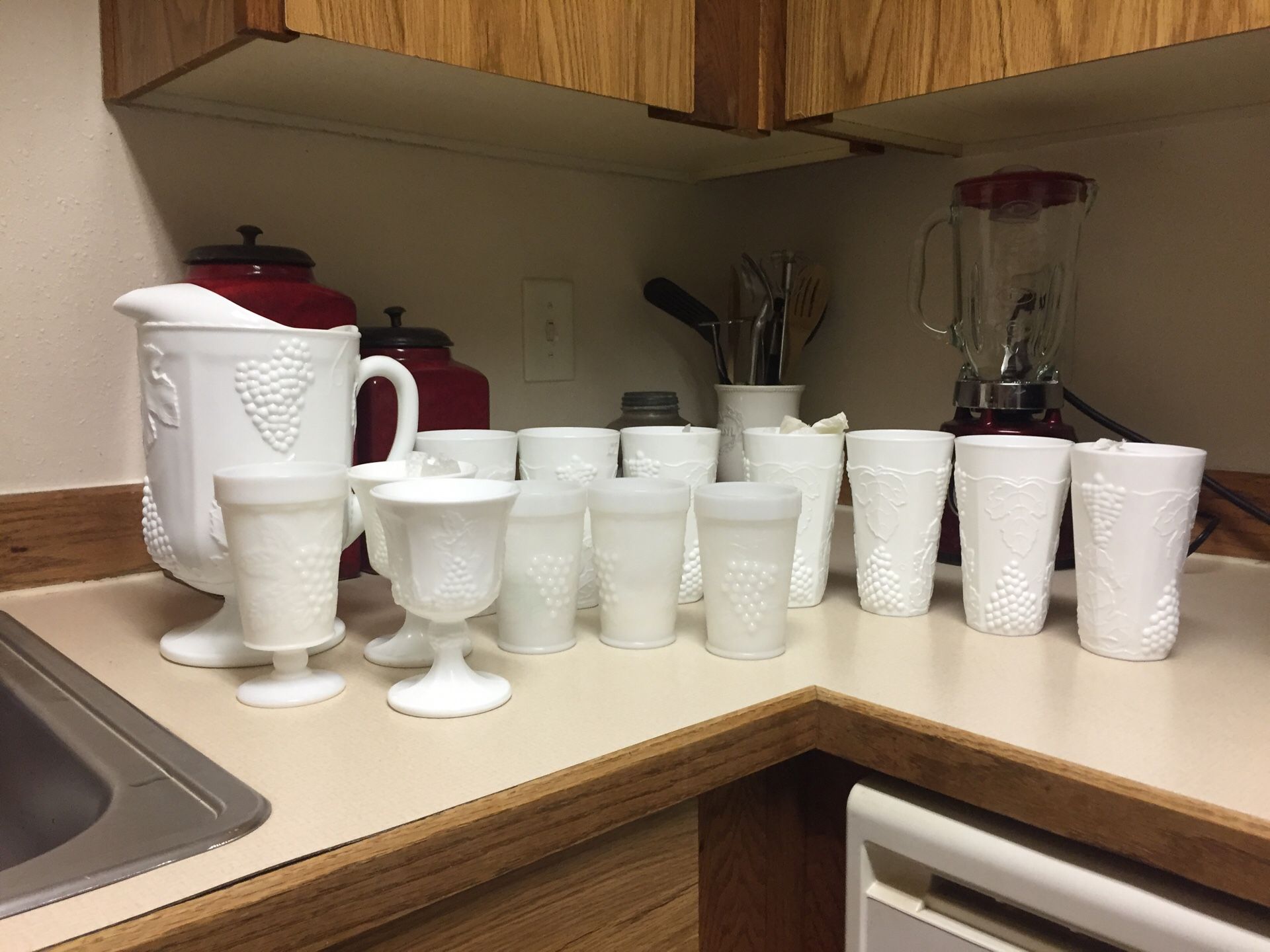 Antique milk glass