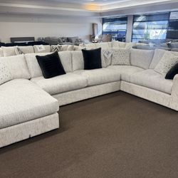 Beige XL Sofa Sectional + Chaise Lounge Set - Free Delivery Promo 