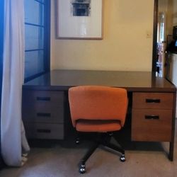  Steelcase Walnut  Desk + LateralFile