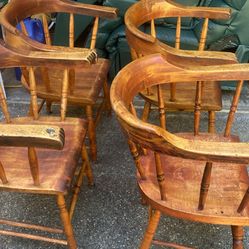 I Have 4-early, American arts and craft barrel back chairs