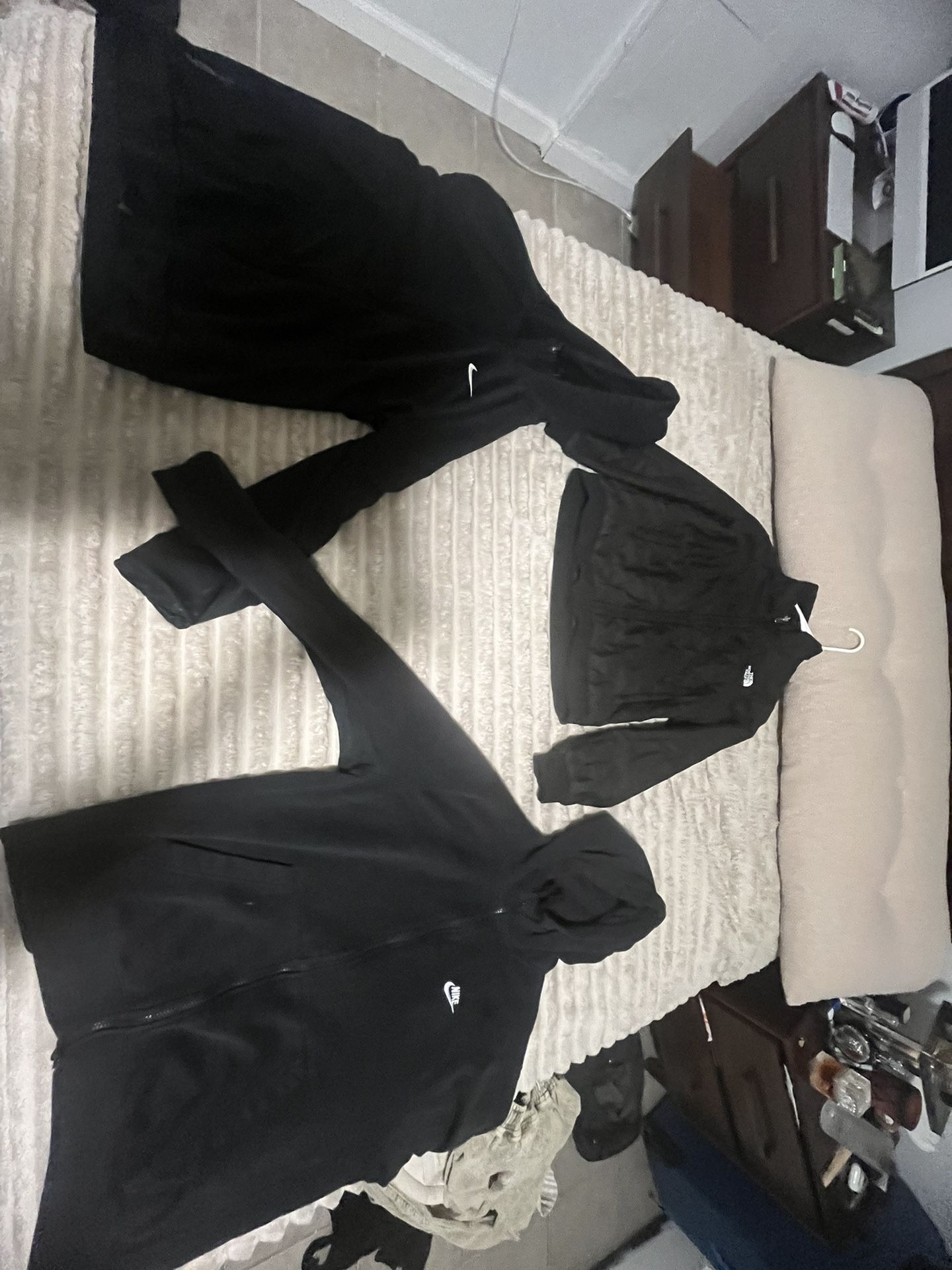 1 NikeCourt Advantage Drift top, 1 North Face Monarch Triclima jacket 1 Nike zip up all for $45