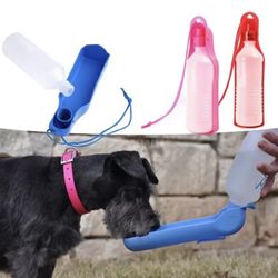US250ml Pet Dog Water Bottle Outdoor Travel Portable Pets Cap Feed Drinking Bowl Automatic Water Feeder :