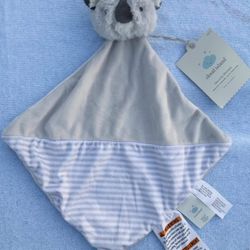 Cloud Island Striped Gray White Koala Bear Targe Lovey Security Blankets New