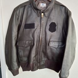 Vf Imagewear Made in the USA 🇺🇸 Border Patrol Bomber Flight Goatskin Leather Jacket. Size 46. $135