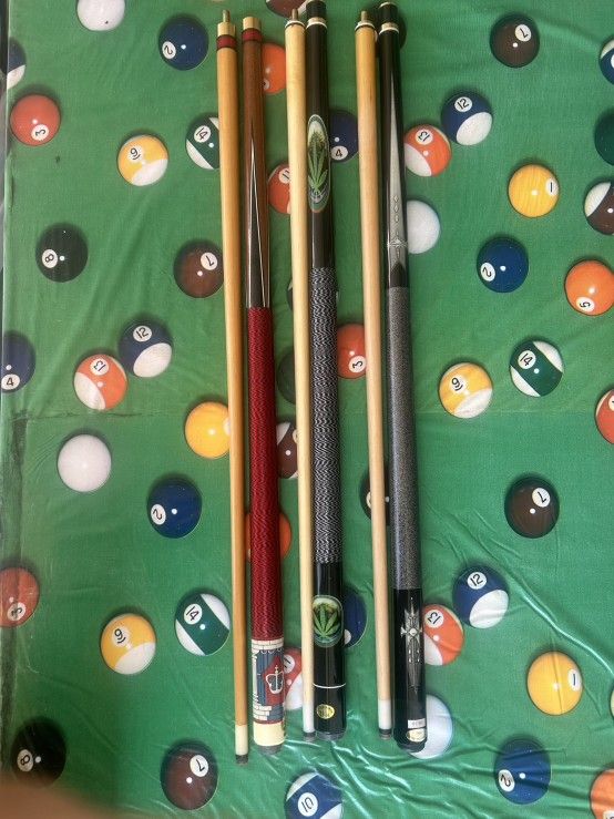 🎱 Bundle of 3 Brand New Hardwood Billiard Pool Cue Sticks – Only$50! 🎱