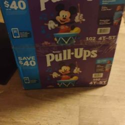 50 For 2 Brand New Boxes 102 Count Pull Ups 4t-5t 