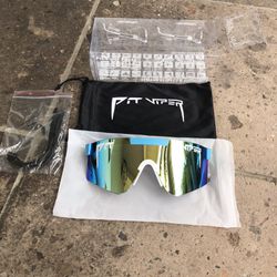 Pit Viper Sunglasses Blue With Rainbow Lens (Slightly Bent Box)