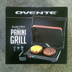 *"OVENTE" / Electric Panini Grill / 2-Slice Double-Sided Non-Stick Coated Plates  / 1000-Watt / Drip Tray / LED Indicator / Cool-Touch Handle / (NEW)*