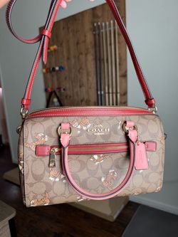 Coach Rowan Satchel in Signature Canvas with Dancing Kitten Print