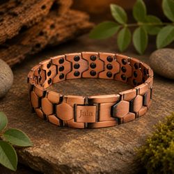 Pure Copper Magnetic Bracelet, 51 Magnets, Copper Therapy Bracelet, Adjustable Copper Link Bracelet,

Pure Copper Magnetic Bracelet – 51 Magnets

Craf