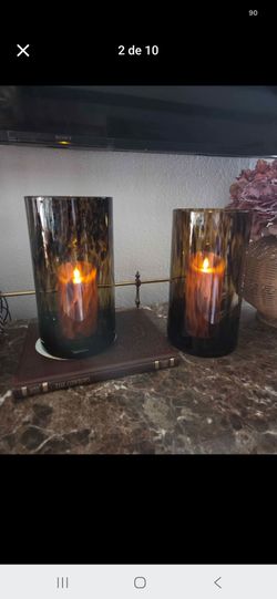 2 Candle Holder hurricanes pottery barn