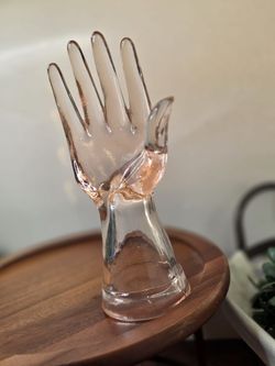 Clear Glass Hand Ring Holder