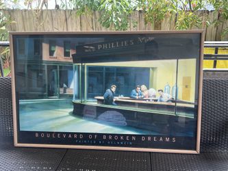 $25. 48”x 30” Framed Poster Marylin , Bogart James Dean An young Elvis