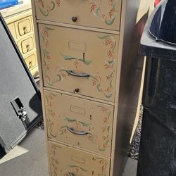 vintage heavy metal industrial machine age steam punk 4 draw file cabinet 53inch h x25d x15 used 