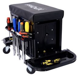 350-Pound Capacity Garage Glider Rolling Tool Chest Seat [NEW]