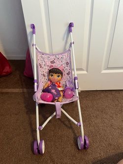 Baby alive doll with stroller