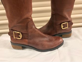 Vince Camuto Leather Tall Boots VC-Volero Brown Size 6M/36