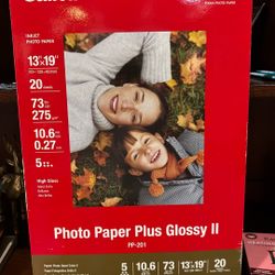 Canon PIXMA 13” x19” PP-201 Photo Paper Plus Glossy II Pack Of  20 Sheets