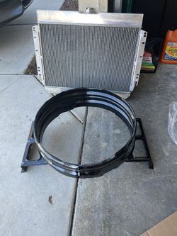 65-67 Impala , Aluminum 3 Row Aluminum Radiator And Freshly Powder Coated Fan Shroud