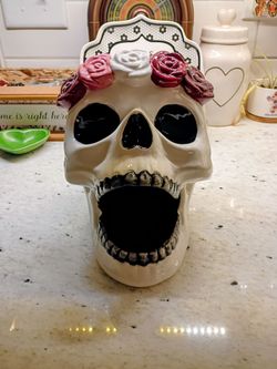 Super cute large Halloween Sugar Skull Candy Dish Decoration