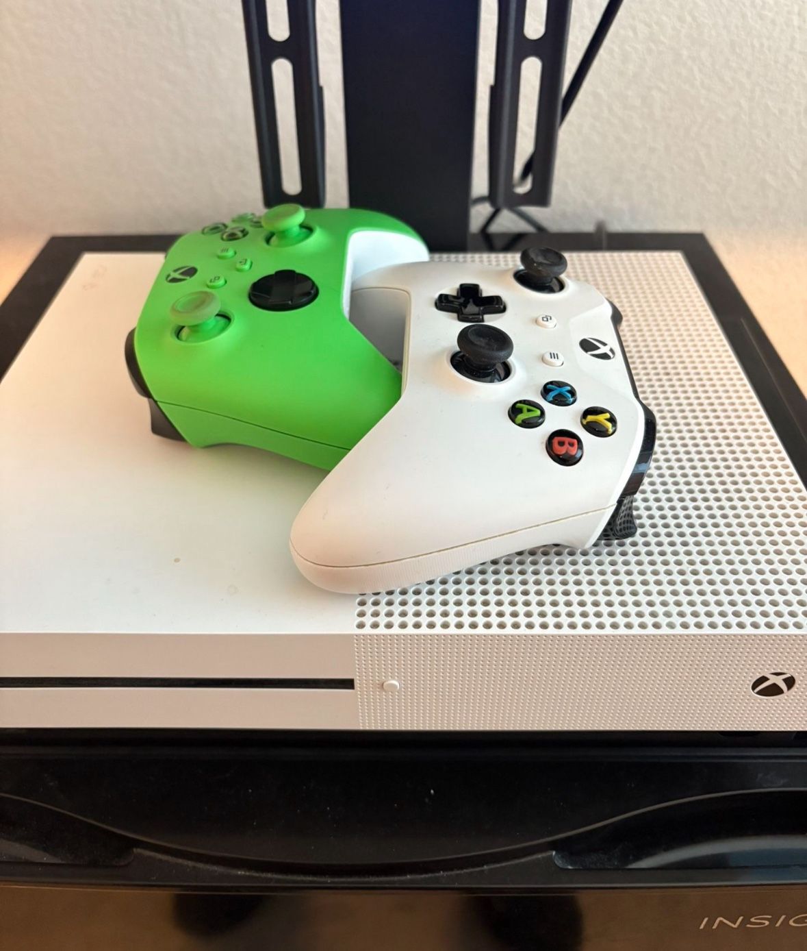 Xbox One S and Controllers + Games + Headset