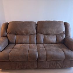 Brown Leather Recliner Couch