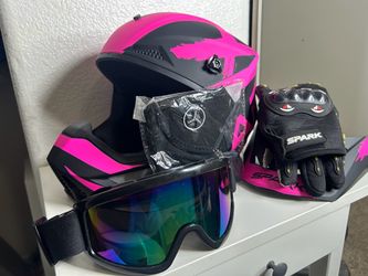 Women’s / Girls Pink Off-road Helmet Bundle