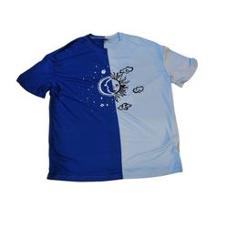 SHEIN Sz XS Women  Graphic Tee Blue Oversized 