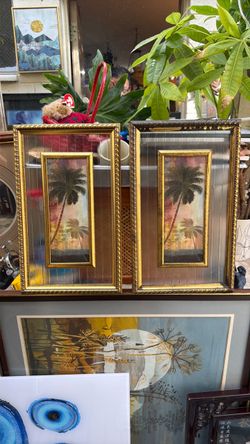 Glass Art palm trees