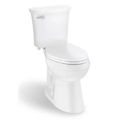 Glacier Bay Power Flush 12 inch Rough In Two-Piece 1.28 GPF Single Flush Elongated Toilet in White Seat Included