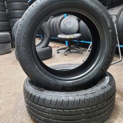 🔥 (2) 215 55 17 Michelin & Kelly All Season Tires 120 for both tires 
PRICE includes installation and balancing ✅️ 
80% life left. 1 Michelin & 1 Kel