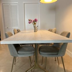 West Elm Avery Wishbone Dining Table with 6 chairs