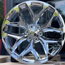 22” Chrome Snowflake Wheels For Chevy GMC Tahoe Sierra