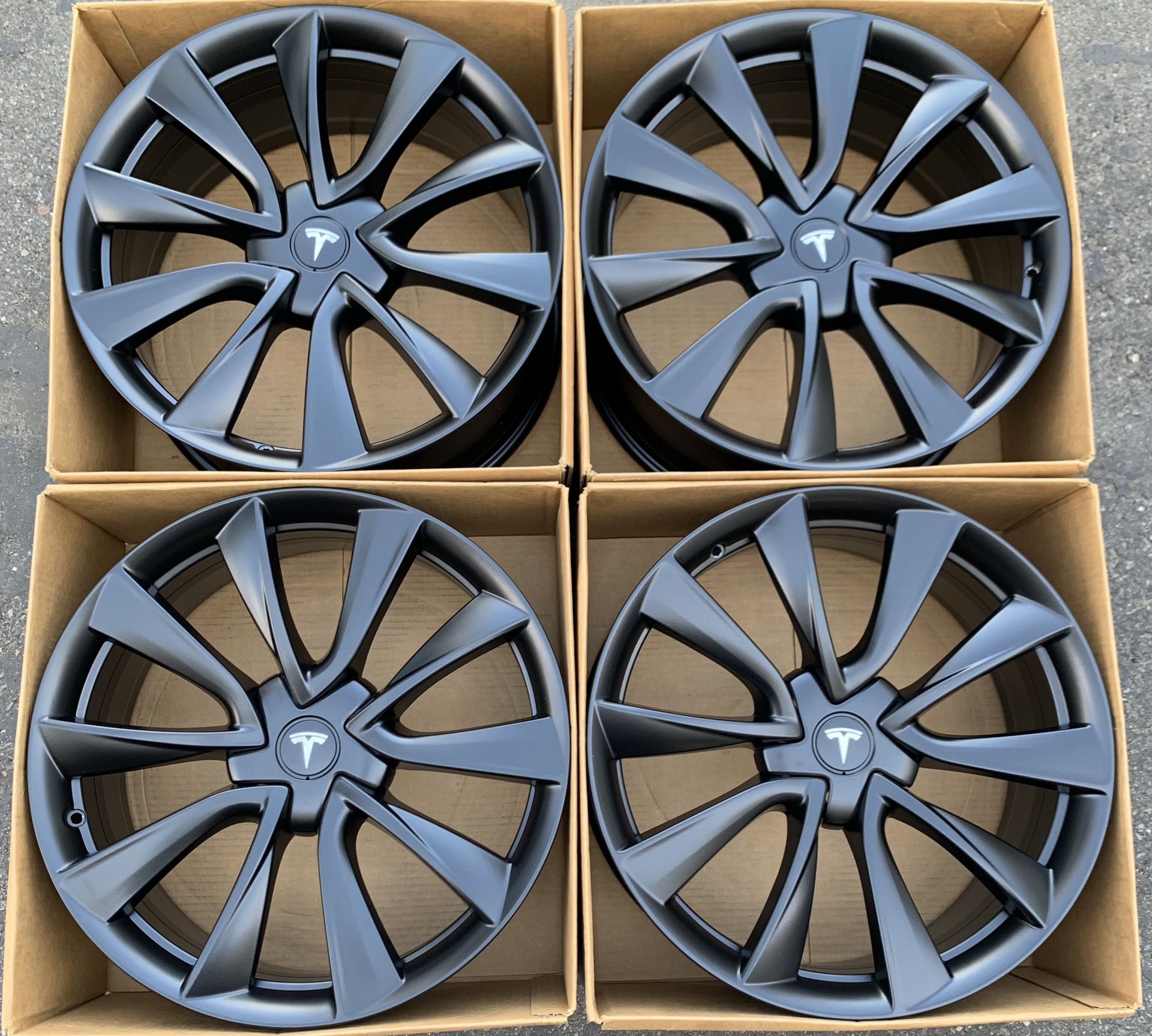 19” Tesla Model 3 Factory Wheels Rims Satin Black Exchange Only