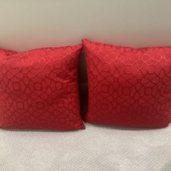 Set of Two Red Couch Pillows