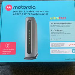 New In Box Motorola Wireless Router And Modem Combo