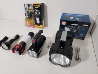5pcs Flashlight Portable Lamp With Built-in Battery USB Rechargeable LED Flashlights