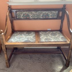 Antique Oak Hall Bench