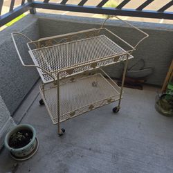 Mcm Flower/ Beverage Cart,  Metal Construction, Wheels 