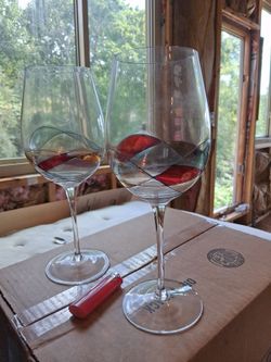 two big wine glasses