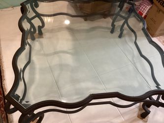 Designer Square Coffee Table With Very Thick Glass Asking $475. Obo