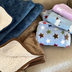 9 Dog Blankets (7New Not Used) 34”x24” $29