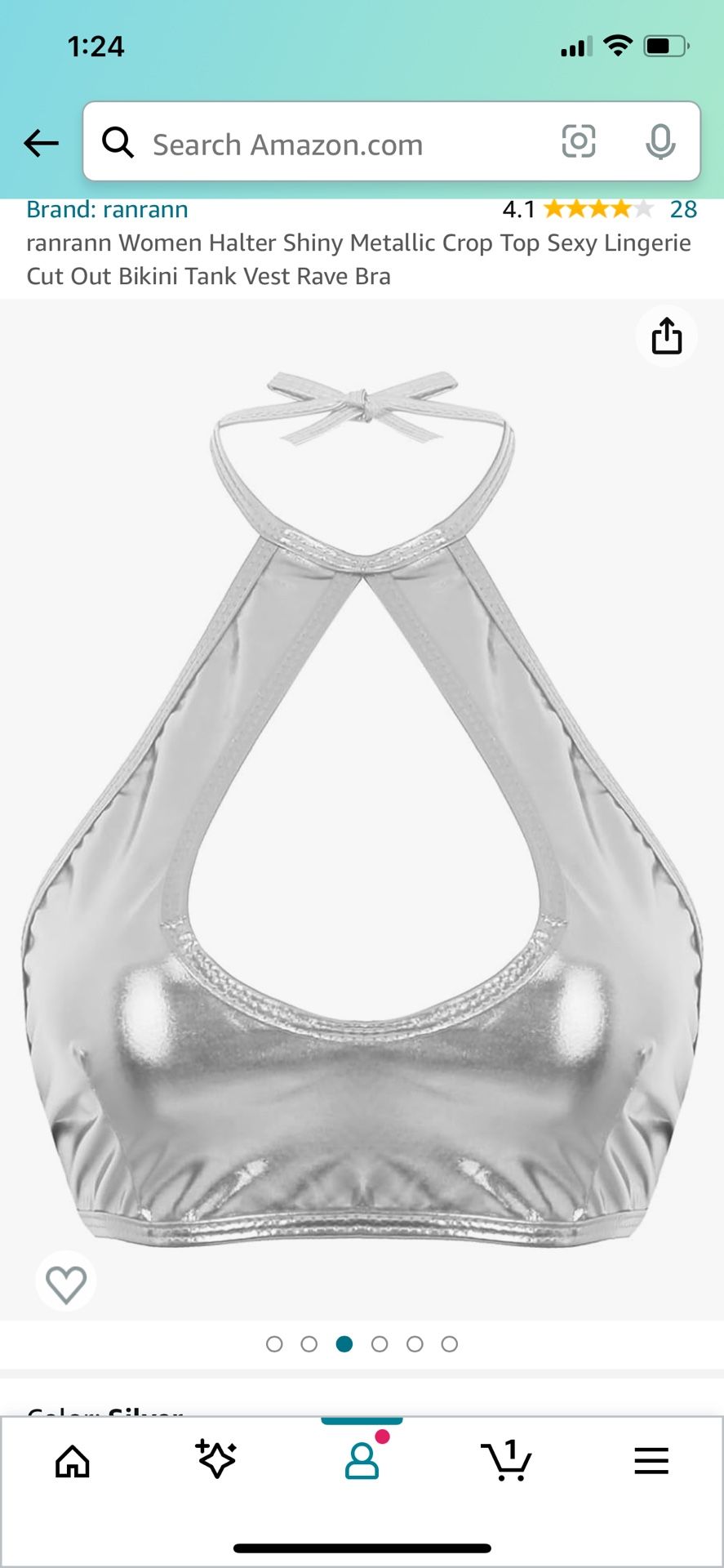Silver Halter Rave Top