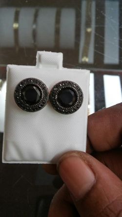 Lab made black diamond earings