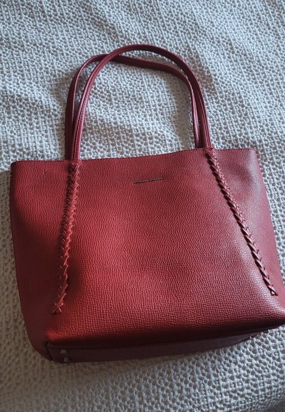 Etienne Aigner Red Leather Shoulder Tote Bag VGC