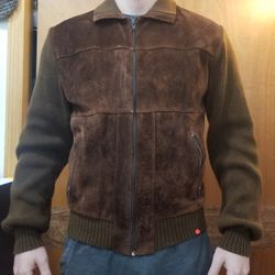 Mens Leather Suede Jacket Italy Size M