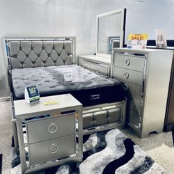 MODERN NEW JASMINE QUEEN BEDROOM SET ON SALE ONLY $999. KING SET $1099. IN STOCK SAME DAY DELIVERY 🚚  EASY FINANCING 